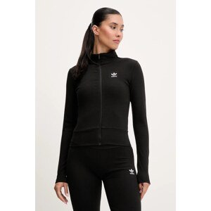 Dukserica adidas Originals Essential za žene, boja: crna, s aplikacijom, JD5905
