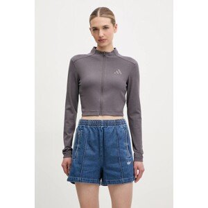 Dukserica adidas ALL SZN RIB za žene, boja: ljubičasta, bez uzorka, JJ1229