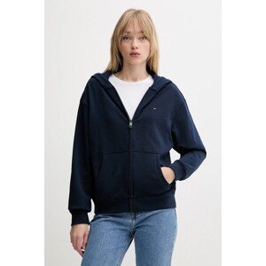 Dukserica Tommy Hilfiger za žene, boja: tamno plava, s kapuljačom, bez uzorka, UW0UW05772