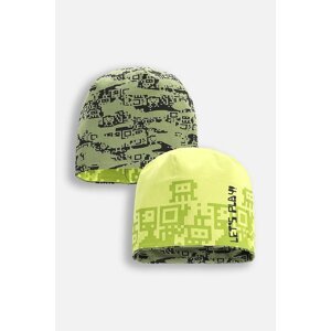 Kapa Coccodrillo boja: zelena, od tanke pletenine, ACCESSORIES SPRING BOY