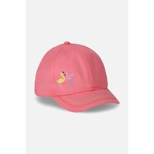 Pamučna kapa sa šiltom za bebe Coccodrillo boja: ružičasta, s tiskom, ACCESSORIES SUMMER GIRL