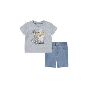 Komplet za bebe Levi's LEVI ANCHOR TEE DENIM SET boja: siva, 6EM693