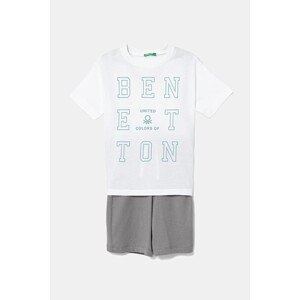 Pamučna dječja trenirka United Colors of Benetton boja: bijela, 3096CK00D