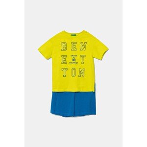 Pamučna dječja trenirka United Colors of Benetton boja: zelena, 3096CK00D