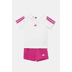 Pamučna dječja trenirka adidas boja: bijela, JD6480
