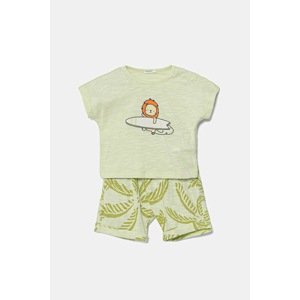 Pamučni komplet za bebe United Colors of Benetton boja: zelena, 3O7SAK014