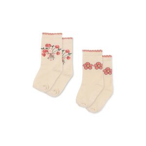 Dječje čarape Konges Sløjd 2 PACK ROSE SOCKS 2-pack boja: bež, KS103383