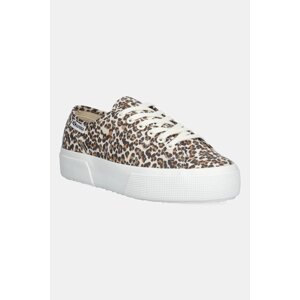 Tenisice Superga PLATFORM LEOPARD PRINT LE boja: smeđa, S2137ZW