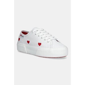 Tenisice Superga PLATFORM HEARTS VEGAN MAT za žene, boja: bijela, S8137HW