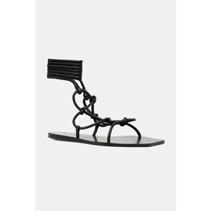 Kožne sandale Rick Owens Lilies Penta boja: crna, LI01E4808