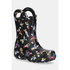 Gumene čizme Crocs MICKEY FRIENDS HANDLE IT BOOT KIDS boja: crna, 210889