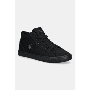Tenisice Calvin Klein Jeans ESS VULC MID MG CANVAS boja: crna, YM0YM01210