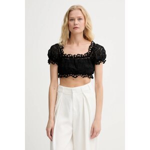 Bluza Ermanno Scervino za žene, boja: crna, s uzorkom, D464L607RXT