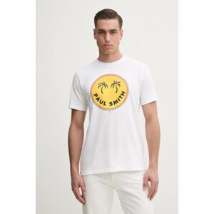 Pamučna majica PS Paul Smith za muškarce, boja: bijela, s tiskom, M2R.011R.PP5133