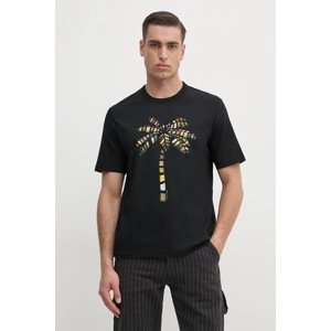Pamučna majica PS Paul Smith za muškarce, boja: crna, s tiskom, M2R.220X.PP5073