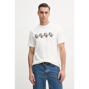 Pamučna majica PS Paul Smith za muškarce, boja: bijela, s tiskom, M2R.220X.PP5120