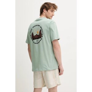 Pamučna majica Dickies boja: zelena, s tiskom, DK0A4Z8PK361