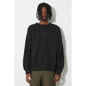 Pamučna dukserica Vans Premium Standards Crew Fleece LX za muškarce, boja: crna, bez uzorka, VN000GBWBLK1