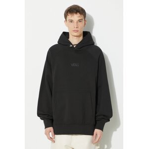 Pamučna dukserica Vans Premium Standards Hoodie Fleece LX za muškarce, boja: crna, s kapuljačom, bez uzorka, VN000GZ1BLK1