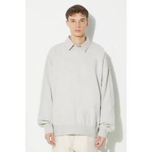 Pamučna dukserica Vans Premium Standards Crew Fleece LX za muškarce, boja: bež, melanž, VN000GBWRKZ1