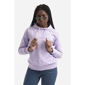 Pamučna dukserica A.P.C. Hoodie Item F za žene, boja: ljubičasta, s kapuljačom, bez uzorka, COEAS.F27674-PECHE