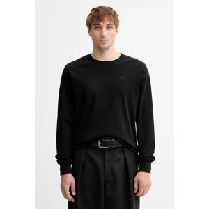 Pamučna majica dugih rukava Diesel T-ADJUST-LS-SLITS-R17 boja: crna, bez uzorka, A18142.0AIJU