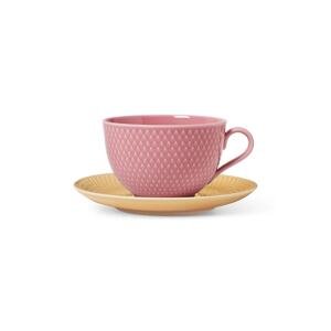 Šalica za kavu s tanjurićem Lyngby Rhombe 390 ml