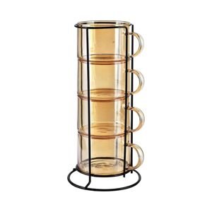 Set šalica sa držačem Affek Design Peter Honey 350 ml 4-pack boja: narančasta