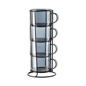 Set šalica sa držačem Affek Design Peter Grey 350 ml 4-pack boja: siva