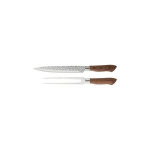 Nož i vilica za rezanje mesa Dorre Akira 37 cm boja: smeđa