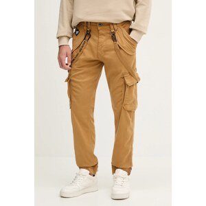 Hlače Alpha Industries Utility za muškarce, boja: smeđa, cargo kroj, 128202.13-brown
