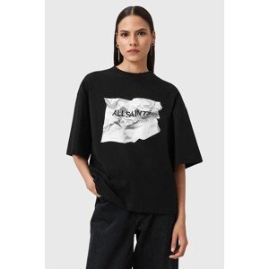 Bluza AllSaints SCRUNCH za žene, boja: crna, s tiskom, W049JD