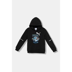 Dječja dukserica Puma PUMA X HOT WHEELS Graphic Hoodie TR boja: crna, s kapuljačom, s tiskom, 632396