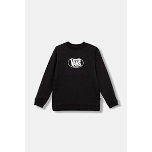 Dječja dukserica Vans Classic Oval Crew boja: crna, s tiskom, VN000PWVBLK1