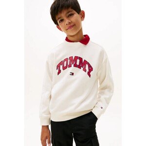 Dukserica Tommy Hilfiger boja: bež, s tiskom, KB0KB09899