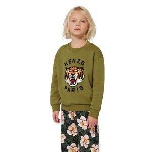 Dječja pamučna dukserica Kenzo Kids boja: zelena, s aplikacijom, K61432