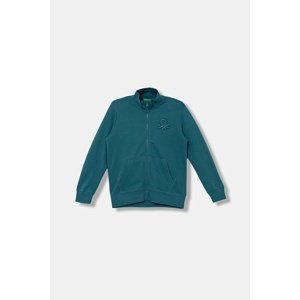 Dječja pamučna dukserica United Colors of Benetton boja: tirkizna, s aplikacijom, 3J68C501B