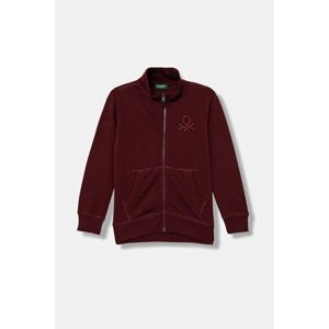 Dječja pamučna dukserica United Colors of Benetton boja: bordo, s aplikacijom, 3J68C501B