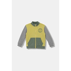 Dječja pamučna dukserica United Colors of Benetton boja: zelena, s tiskom, 3J70G503X