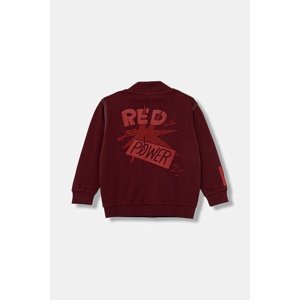 Dječja pamučna dukserica United Colors of Benetton boja: bordo, s aplikacijom, 3NBMG5042