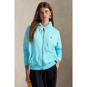 Dukserica Polo Ralph Lauren za žene, boja: tirkizna, s kapuljačom, bez uzorka, 211971693