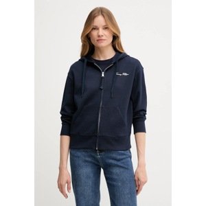 Dukserica Tommy Hilfiger za žene, boja: tamno plava, s kapuljačom, bez uzorka, WW0WW45742
