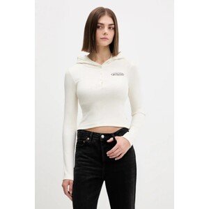 Majica dugih rukava Guess Jeans za žene, boja: bež, W5YP39 KA0H1