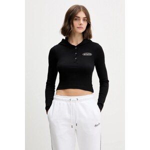 Majica dugih rukava Guess Jeans za žene, boja: crna, W5YP39 KA0H1