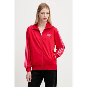 Dukserica adidas Originals Firebird za žene, boja: crvena, s aplikacijom, JW3665