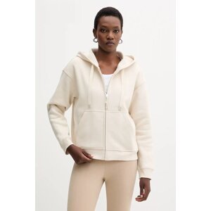 Dukserica Weekend Max Mara CANE za žene, boja: bež, s kapuljačom, bez uzorka, 2525926031600
