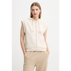 Dukserica Weekend Max Mara PANK za žene, boja: bež, s kapuljačom, bez uzorka, 2525926041600