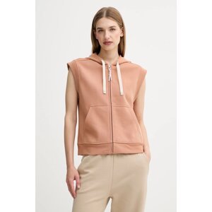 Dukserica Weekend Max Mara PANK za žene, boja: smeđa, s kapuljačom, bez uzorka, 2525926041600