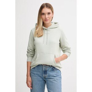 Dukserica Tommy Jeans za žene, boja: zelena, s kapuljačom, s tiskom, DW0DW21963