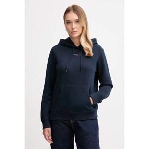 Dukserica Tommy Jeans za žene, boja: tamno plava, s kapuljačom, s tiskom, DW0DW21963
